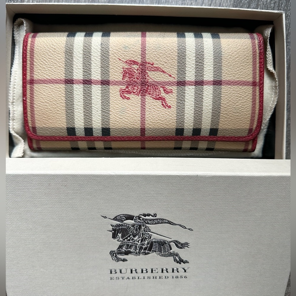 Burberry Haymarket Leather Wallet